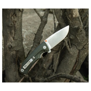 Cutit pliabil SOG Tellus FLK Olive Drab 14-06-01-43, lama Drop Point CRYO 440 Stonewashed, Frame Lock, deschidere Flipper, maner GRN Olive Drab, EDC Outdoor - Img 11