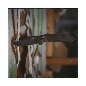 Cutit pliabil SOG Trident AT Olive Drab 11-12-03-41, lama Drop Point CRYO D2 Black TiNi, deschidere asistata S.A.T., AT-XR Lock, taietor de centura, spargator de geam, maner GRN Olive Drab - Img 6
