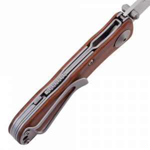Cutit pliabil SOG Twitch II Wood TWI17-CP, lama Drop Point AUS-8 Satin, deschidere asistata S.A.T., Lockback, maner din lemn Rosewood, EDC Premium - Img 4