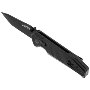 Cutit pliabil SOG Vision XR Straight 12-57-01-57, lama Tanto CTS XHP Black TiNi, XR Lock, Thumb Hole, maner G10 Black, EDC Tactical