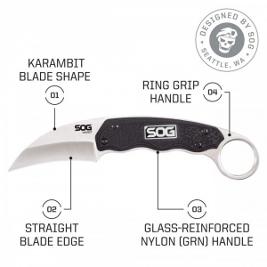 Cutit SOG Gambit, otel 7Cr17MoV, lama Hawkbill 66 mm - Img 12