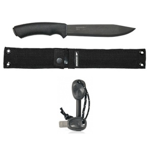 Pachet promo Cutit Morakniv bushcraft, camping, supravietuire Pathfinder si Amnar Swedish FireSteel BIO army 2in1, Light My Fire