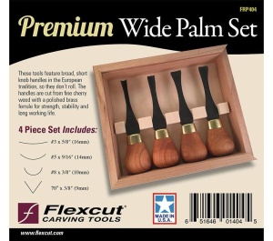 Set 4 dalti Premium cu maner lat pentru sculptura in lemn FRP404, Flexcut - Img 5
