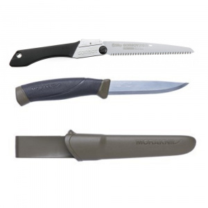 Set Cutit Companion MG (C) Si Fierastrau pliabil bushcraft, camping Silky Gomboy 210mm cu 10dinti, 30mm