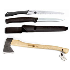 Set Cuțit Companion, negru, Fierastrau Silky Gomboy 240mm cu 10dinti, 30mm si Bison 1250g