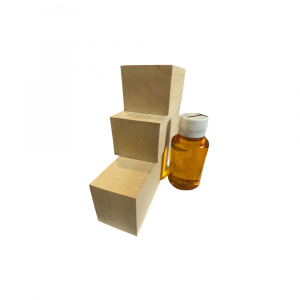 SET HOBBY TEI 50 TUNG Set 4 blocuri din lemn de tei pentru cioplit 47 x 47 mm cu 100 ml ulei tung - Img 2