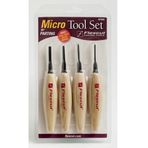 Set micro dalti adanci cu varf in V la 90° pentru sculptura in lemn, Flexcut - Img 2