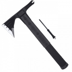 Tomahawk de supravietuire SOG Survival Hawk Black, otel 3Cr13MoV, muchie 70 mm - Img 7