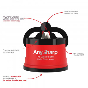 ANY-Red Dispozitiv de ascutit cutite cu carcasa plastic, Red, Anysharp - Img 2