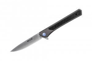 Briceag de buzunar Buck Cavalier 0264GYS-B, otel 7Cr, maner titan si fibra de carbon