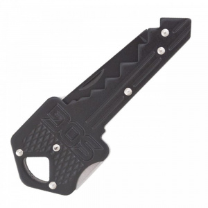 Cutit breloc SOG Key Knife Black KEY-101, lama 5Cr13MoV, Lockback, design cheie, EDC Keychain Knife - Img 3