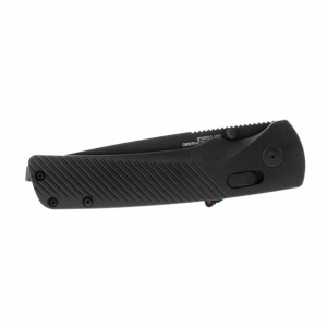 Cutit pliabil SOG Flash AT Blackout Serrated 11-18-02-41, lama Drop Point partial zimtata CRYO D2 Black TiNi, deschidere asistata S.A.T., AT-XR Lock, maner GRN Black - Img 3
