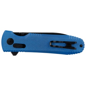 Cutit pliabil SOG Pentagon XR LTE Blue 12-61-06-57, lama Spear Point CTS XHP Blue TiNi, XR Lock, Flipper, maner Carbon Fiber Blue, EDC Tactical - Img 7