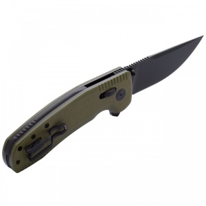 Cutit pliabil SOG-TAC XR OD Green 12-38-02-41, lama Clip Point CRYO D2 Black TiNi, XR Lock, Flipper, Thumb Stud, maner G10 Olive Drab, EDC Tactical - Img 2