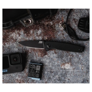 Cutit pliabil SOG Twitch III Black 11-15-01-43, lama Clip Point 154CM Black TiNi, deschidere asistata S.A.T., Lockback, maner aluminiu negru, EDC Premium - Img 11
