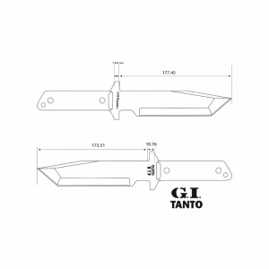 Cutit tactic Cold Steel G.I. Tanto CS-80PGTK cu lama din otel carbon 1055 si teaca Secure-Ex - Img 9