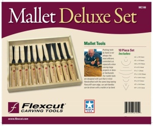 Set 10 piese DELUXE cu dalti de mana pentru sculptura MC100, Flexcut - Img 3