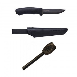 Set Cutit Bushcraft negru si amnar, Morakniv