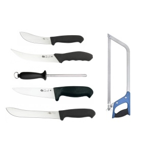 Set cutite de macelarit Morakniv si fierastrau vanat, domestice Pilana