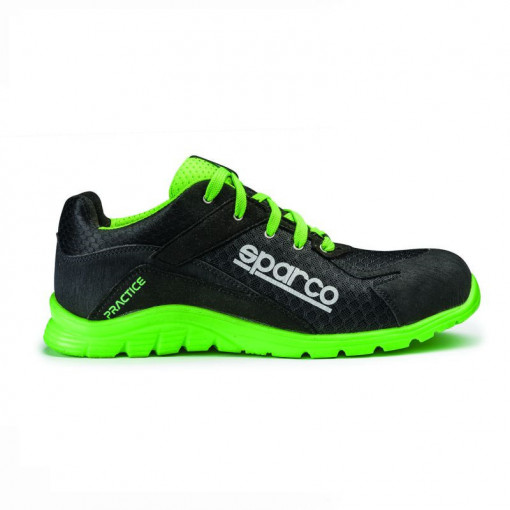 Incaltaminte de protectie curse Sparco Light Line Practice - microfibra/Net, Negru/Verde