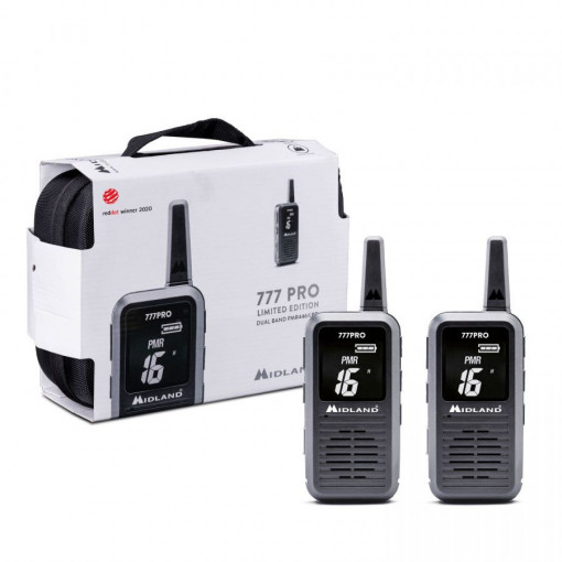 Stație radio portabilă PMR446/LPD Midland 777 PRO set cu 2 bucăți - Ediție limitată