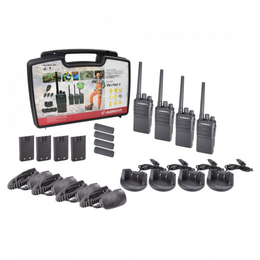 Stație radio PMR portabilă Albrecht Tectalk Worker 2 Set 4 bucăți