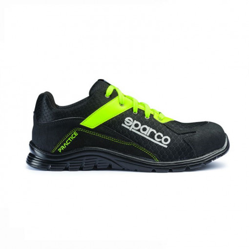 Incaltaminte de protectie curse Sparco Light Line Practice - microfibra/Net, Verde/Negru