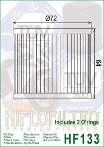 Filtru ulei HIFLO pentru motociclete HF133 - Suzuki GS250, GSX250, GSX-R250, GSX400, GSX-R400, GSX750, GS1100, GSX1100 - Img 4