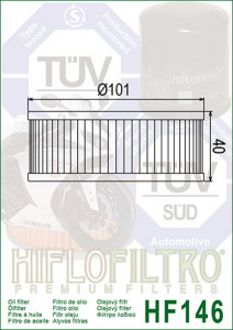 Filtru ulei HIFLO pentru motociclete HF146 - Yamaha XS750, XS850, XJ1100, XS1100, VMX1200, XVZ1200, XVZ13 - Img 3