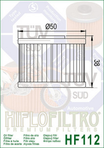 Filtru ulei moto HIFLO pentru motociclete, HF112 - Atv Honda ATC350X,TRX300 - Atv Kawasaki KFX450R - Moto Honda CBR250, XR250 - Moto Kawasaki 125 Ninja, KLX250 - Img 2