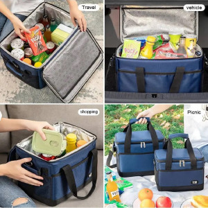 Geanta termoizolanta pentru picnic sau plaja, capacitate 16l, culoare Albastra - Img 6