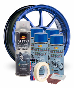 Kit complet reparatie si vopsire jante culoare Albastru Metalizat, V4 - Img 2