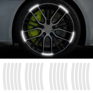 Set 20 bucati Elemente Reflectorizante "Wheel Arch" pentru autoturisme, biciclete, motociclete, atv-uri, scutere, culoare Argintiu - Img 1