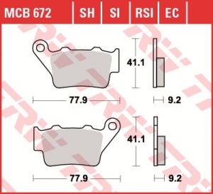 Set placute frana moto ORGANIC - APRILIA NA, PEGASO, SL, SMV; BETA JONATHAN; BMW C 125-1200 - Img 3