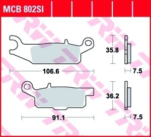 Set placute frana moto YAMAHA YFM 250/550/700 - Img 3