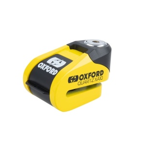Antifurt moto/blocator disc cu alarma Oxford Quartz XA10, galben/negru