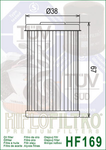 Filtru ulei moto HIFLO pentru motociclete, HF169 - Daelim VJ125, VL125, VS125 - Img 2