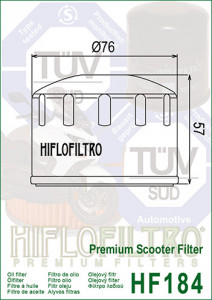 Filtru ulei moto HIFLO pentru motociclete, HF184 - Scooter Piaggio 400,500 - Scooter Aprilia 400,500 - Scuter Peugeot 400,500 - Img 2