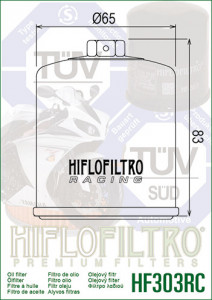 Filtru ulei moto HIFLO pentru motociclete, HF303RC - Honda CBR1100,GL1500 - Kawasaki ZX-10R,ZX1000 - Yamaha XV1700 - Img 2