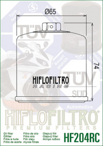 Filtru ulei racing HIFLO pentru motociclete, HF204RC - Honda CBR500,CBF600,CBR1000, Kawasaki ZX600, Yamaha YZF-R3,XTZ690 - Img 4