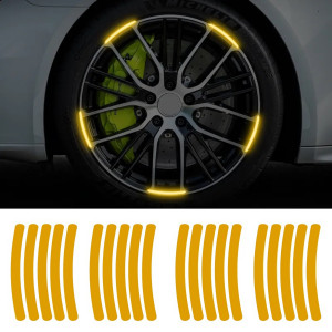 Set 20 bucati Elemente Reflectorizante "Wheel Arch" pentru autoturisme, biciclete, motociclete, atv-uri, scutere, culoare Orange - Img 1