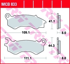 Set Placute Frana Moto HONDA NSC50 NSC110 PCX125 - Img 3