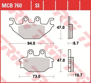 Set placute frana moto OFFROAD - ADLY 320, 500, ATV; ARCTIC CAT DVX; CPI XS; KAWASAKI KVF; KYMCO KXR 125-700 - Img 3