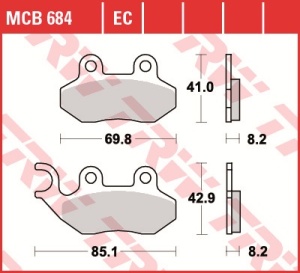 Set placute frana moto ORGANIC - CAGIVA PASSING, STELLA; GARELLI FREELAND, JOKER, KRS 50-150 - Img 3