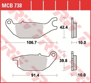 Set placute frana moto ORGANIC - HONDA CBR, XL, XLR 125 - Img 3
