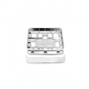 Suport numar inmatriculare cromat pentru scooter 11.4 x 14cm