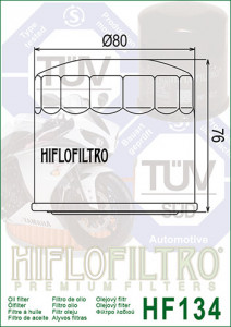 Filtru ulei HIFLO pentru motociclete HF134 - Suzuki GSX-R750,VS750,GV1200,GV1400 - Img 3