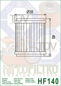 Filtru ulei HIFLO pentru motociclete HF140 - Husqvarna SMR125,TE125, Yamaha YZF-R125 , WR250,YZ250,WR450,YZ450 - Img 4