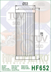 Filtru ulei moto HIFLO pentru motociclete, HF652 - Husqvarna FC250,FE450 - KTM 250EXC-F,350EXC-F,450SX-F,530EXC - Img 2