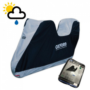 Husa-prelata protectie impermeabila motocicleta cu spatiu pentru cutie top-case M - Img 1